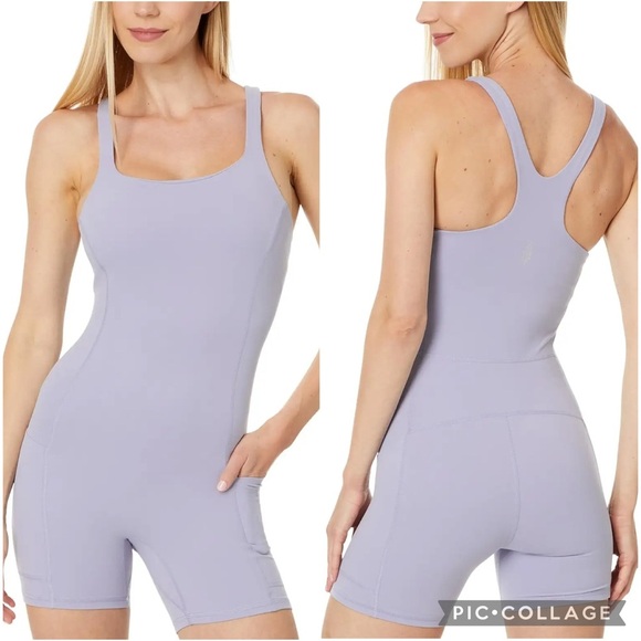 Free People FP Movement Never Better Runsie - Size XS - Platinum/Light Lavender - Picture 1 of 11